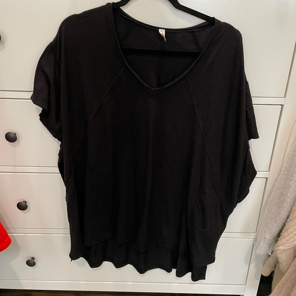 Free people oversized black tunic t shirt
